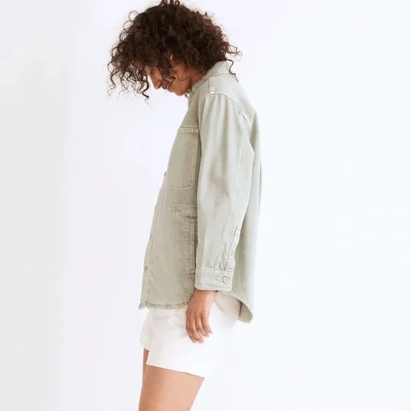 Madewell Denim Ames Oversized Shirt Jacket Garment Dyed Edition Sz XS - Picture 3 of 10